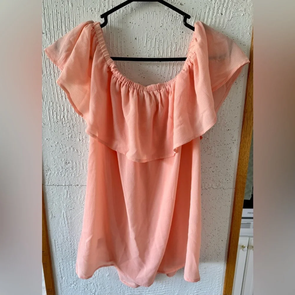 Michael Kors Coral Ruffle Blouse Size L